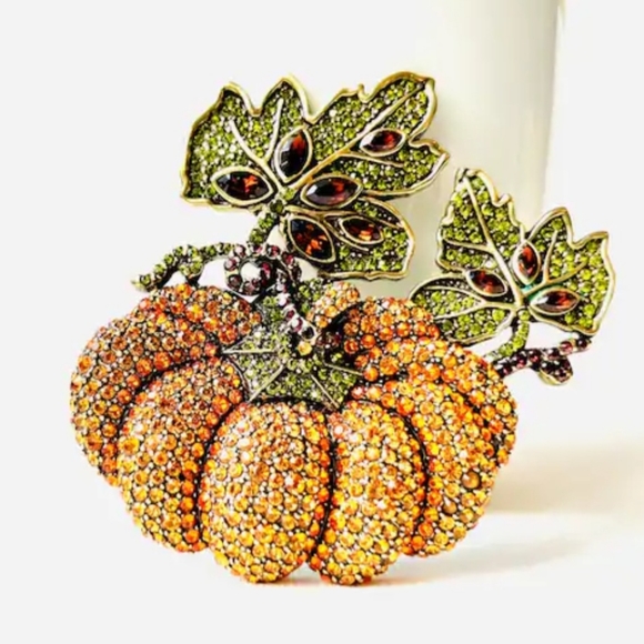 Heidi Daus Jewelry - Heidi Daus Precious Pumpkin Crystal Pin large Brooch